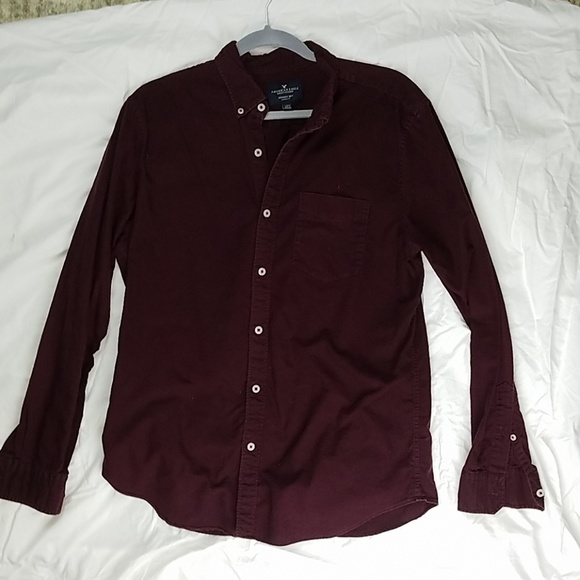 American eagle burgundy shirt Clearance